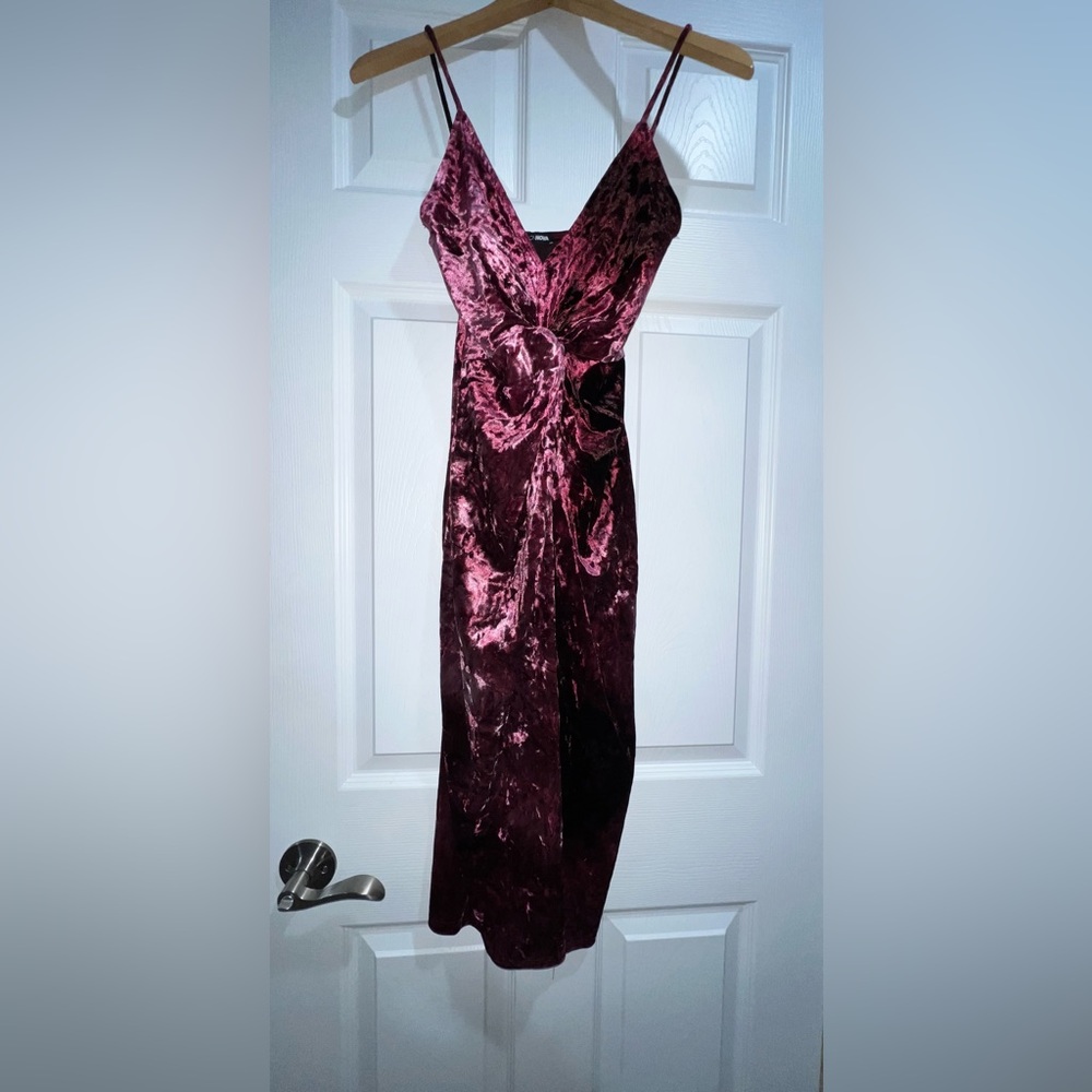 Maroon Velvet Dress